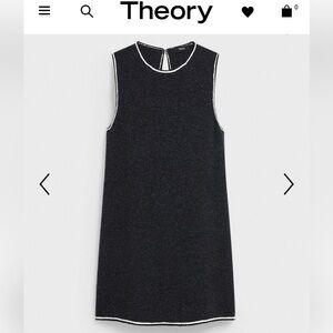 Theory Black Sleeveless Tweed Dress